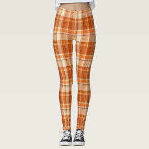 Orange pläd leggings