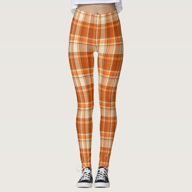Orange pläd leggings (Framsida)