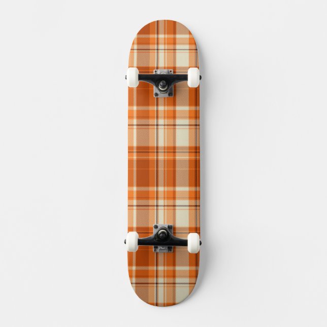 Orange pläd skateboard bräda 21,5 cm (Framsida)