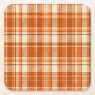 Orange pläd underlägg papper kvadrat