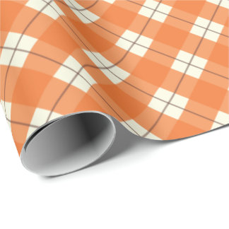 Orange plädgåvasjal/inpackningspapper presentpapper