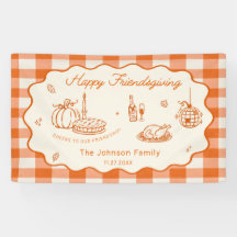 Orange Plaid Friendsgiving Middag