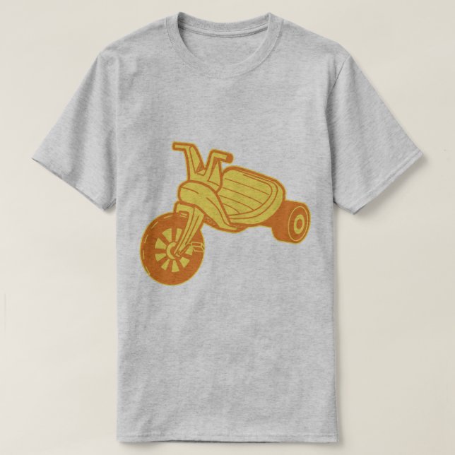 Orange Plastisk Trehjuling Grafik T Shirt (Design framsida)