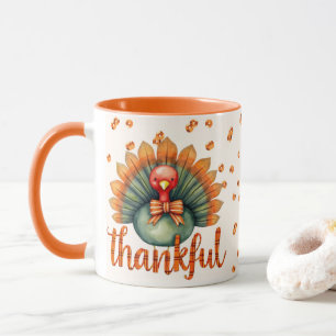 Orange Play Cute Turkey Thanksgiving Mugg