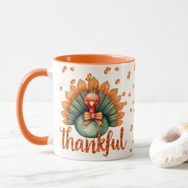 Orange Play Cute Turkey Thanksgiving Mugg (Med munk)