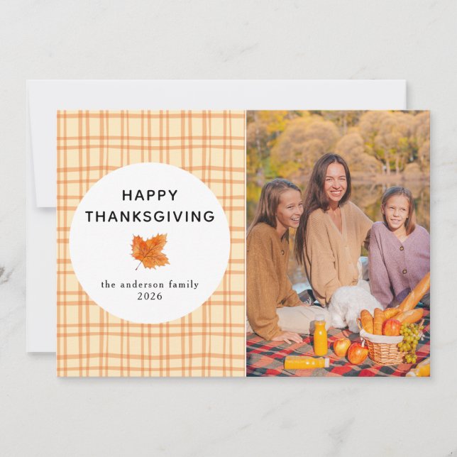 Orange Play | Foto för hösten happy thanksgiving Julkort (Framsida)