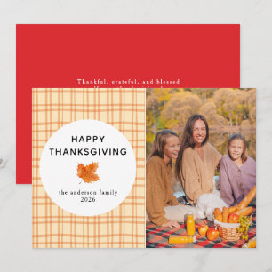 Orange Play Foto för hösten happy thanksgiving Julkort