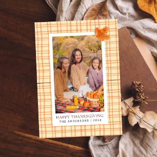 Orange Play Foto för hösten happy thanksgiving Julkort