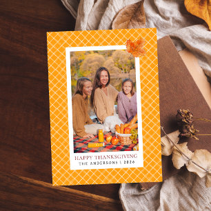 Orange Play Foto för hösten happy thanksgiving Julkort