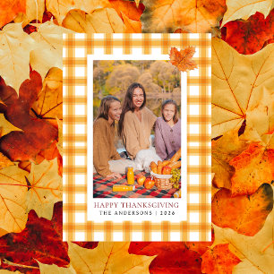 Orange Play Foto för hösten happy thanksgiving Julkort