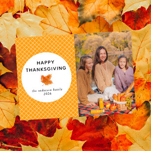 Orange Play Foto för hösten happy thanksgiving Julkort