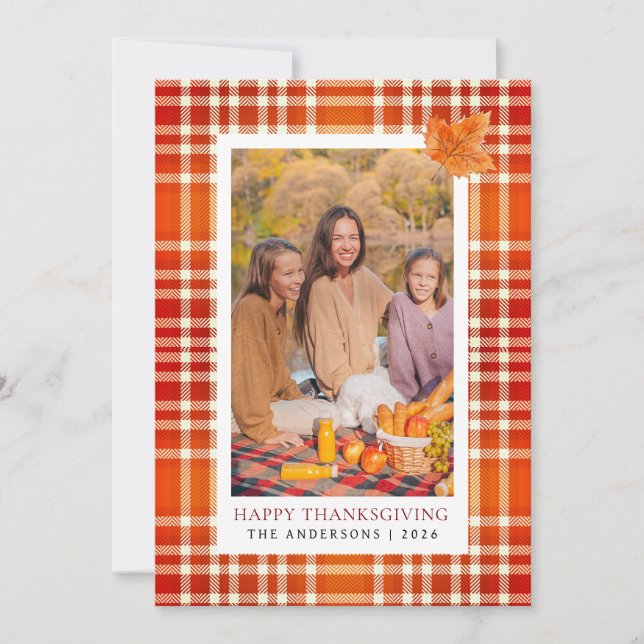 Orange Play | Foto för hösten happy thanksgiving Julkort (Framsida)