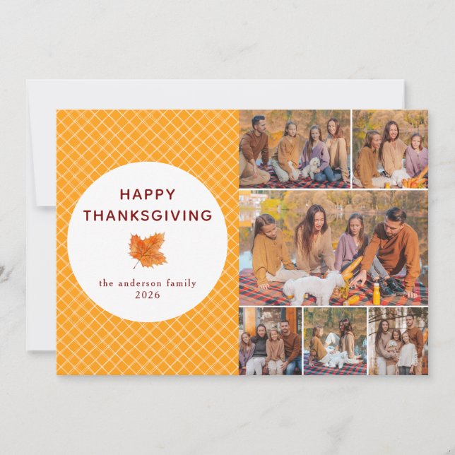 Orange Play | Fotohol för hösten i happy thanksgiv Julkort (Framsida)