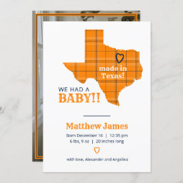Orange Play Made in Texas Lodrät Photo Meddelande
