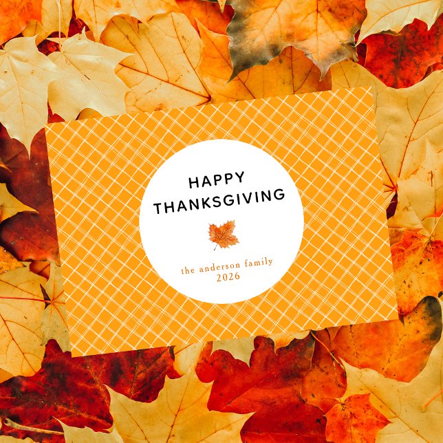 Orange Play Simple Happy thanksgiving Höst Julkort (Skapare uppladdad)