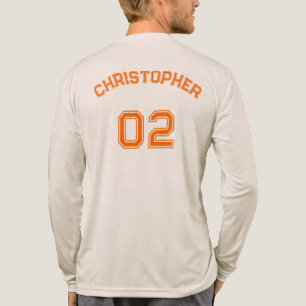 Orange Player Namn Jersey Number Manar Långärmad T Shirt