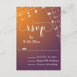 Orange Plum Ombre & Light Strings Bröllop OSA 2 Kort