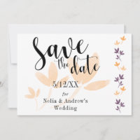 Orange & Plumblad Modern Typsnitt Save the Date