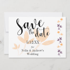 Orange & Plumblad Modern Typsnitt Save the Date Spara Datumet