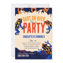 Orange Poison Dart Frog Birthday-inbjudan