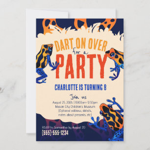 Orange Poison Dart Frog Birthday-inbjudan Inbjudningar