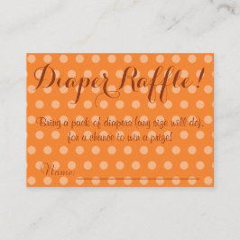 Orange Polka Dot Baby Shower Raffle Biljett Tilläggskort