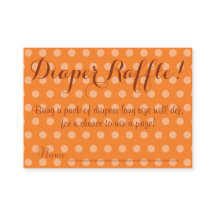 Orange Polka Dot Baby Shower Raffle Biljett