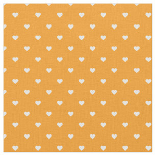 Orange Polka Dot Hearts Tyg