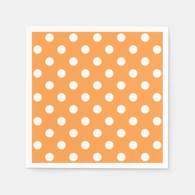 Orange Polka Dot Mönster Pappersservett (Framsidan)