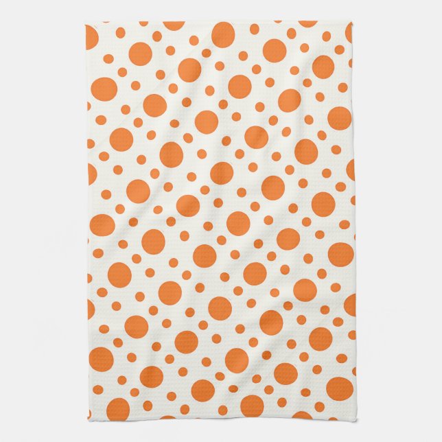 Orange Polka Dot Retro Design Kitchen Towel Kökshandduk (Vertikal)