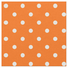 Orange Polka dots Fabric Tyg