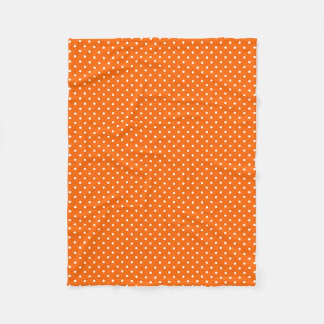 Orange Polka dots Fleece Blanket (Framsidan)