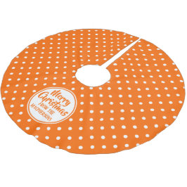 Orange Polka dots Julgran Skirt Julgransmatta Borstad Polyester