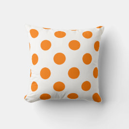 Orange Polka dots Mönster Trendig Girly Modern Cut Kudde