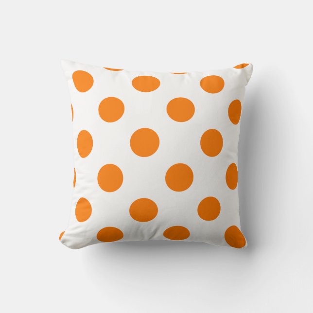 Orange Polka dots Mönster Trendig Girly Modern Cut Kudde (Framsida)