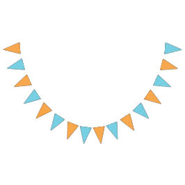 Orange Polka dots och Blå Rand Vimplar