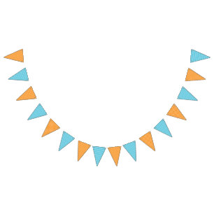 Orange Polka dots och Blå Rand Vimplar