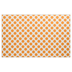 Orange Polka Dots on White Tyg