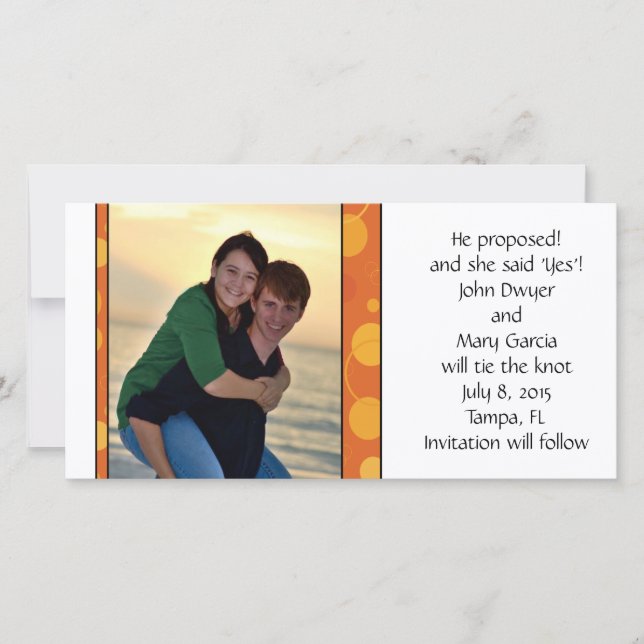 Orange Polka dots Spara datum Spara Datumet (Framsida)