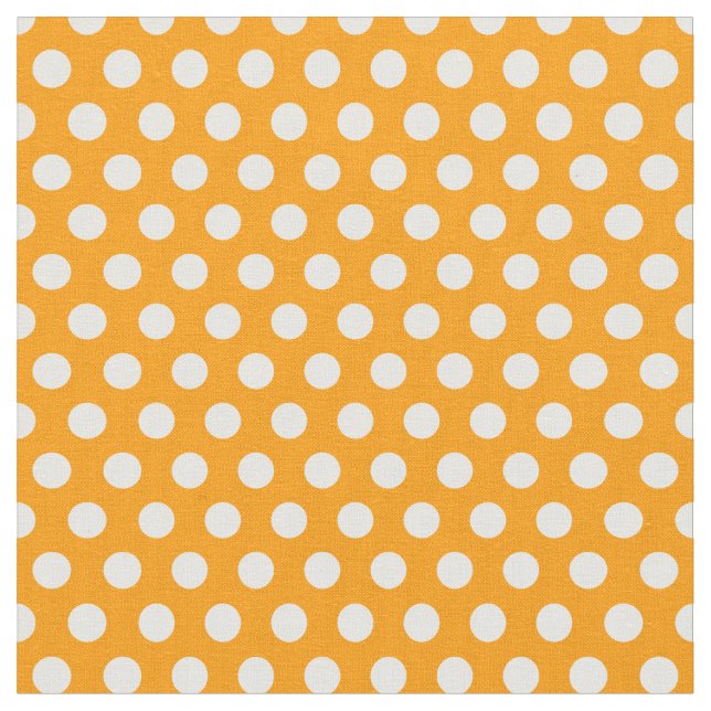Orange Polka dots Tyg (Närbild)