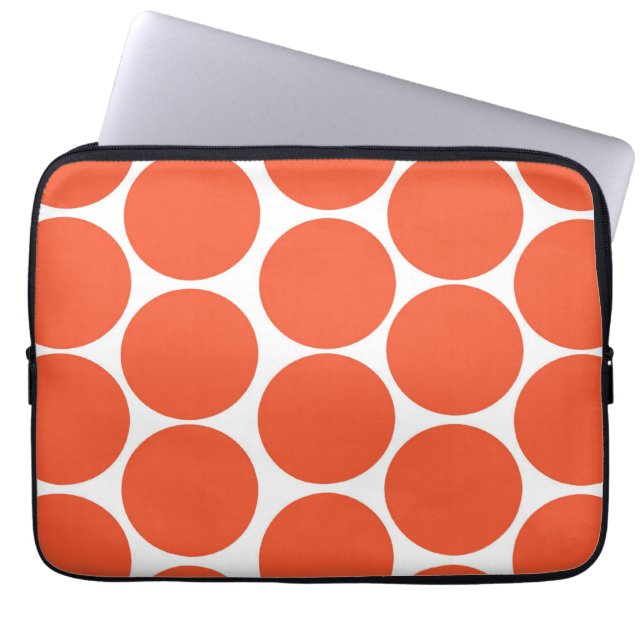 ORANGE POLKA DOTSMÖNSTER FÖR MOD LAPTOP SLEEVE (Framsidan)