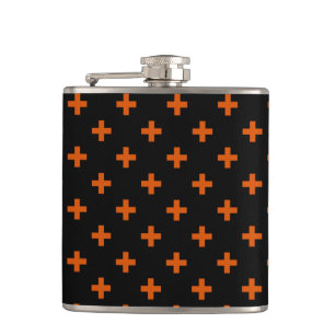 Orange polka kor på svart fickplunta