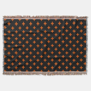 Orange polka kor på svart filt