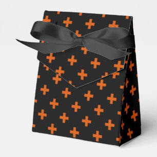 Orange polka kor på svart presentaskar
