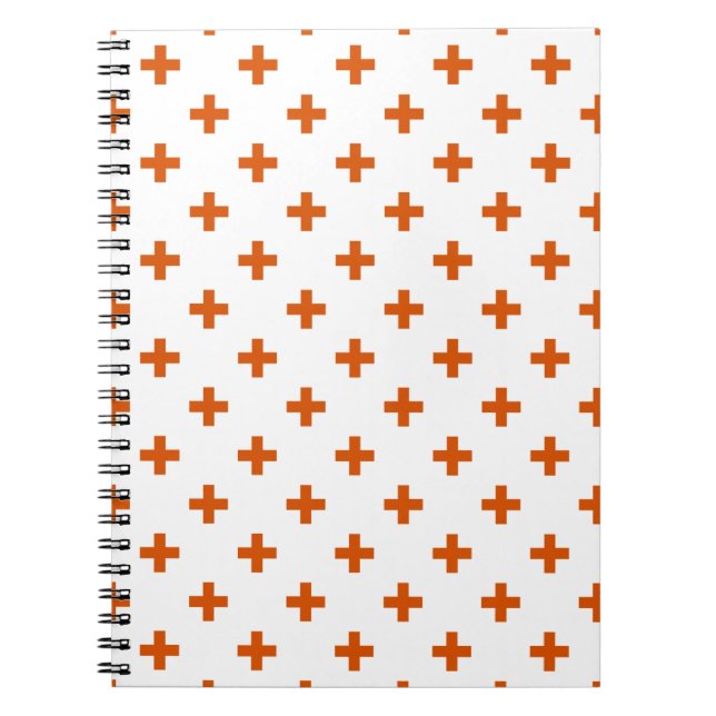 Orange polka kor på vitt anteckningsbok (Framsidan)