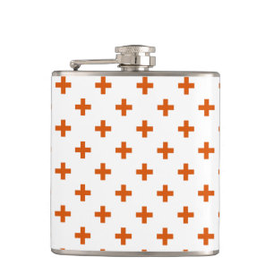 Orange polka kor på vitt fickplunta