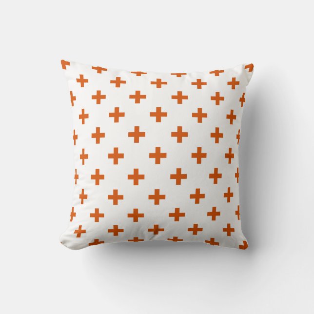 Orange polka kor på vitt kudde (Framsida)