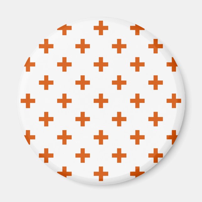Orange polka kor på vitt magnet (Framsidan)
