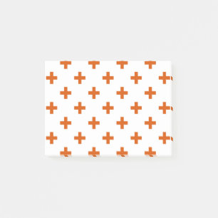 Orange polka kor på vitt post-it block