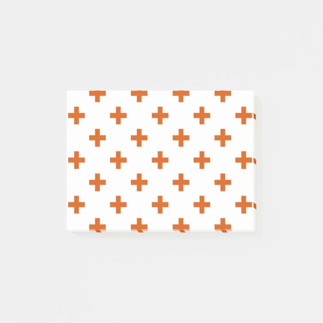Orange polka kor på vitt post-it block (Framsida)